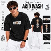 One Piece Printed Acid Wash T-Shirt