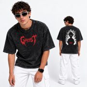 Ghost Printed Acid Wash T-Shirt